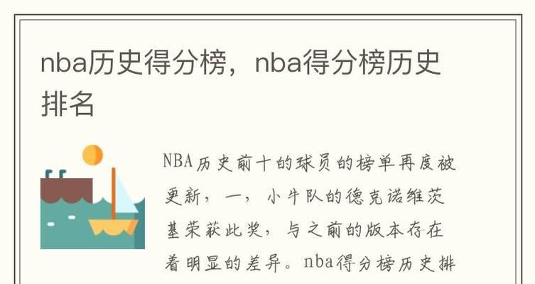 NBA历史总得分排行榜前十名（NBA历史得分王巅峰之争，詹姆斯能否超越乔丹？）